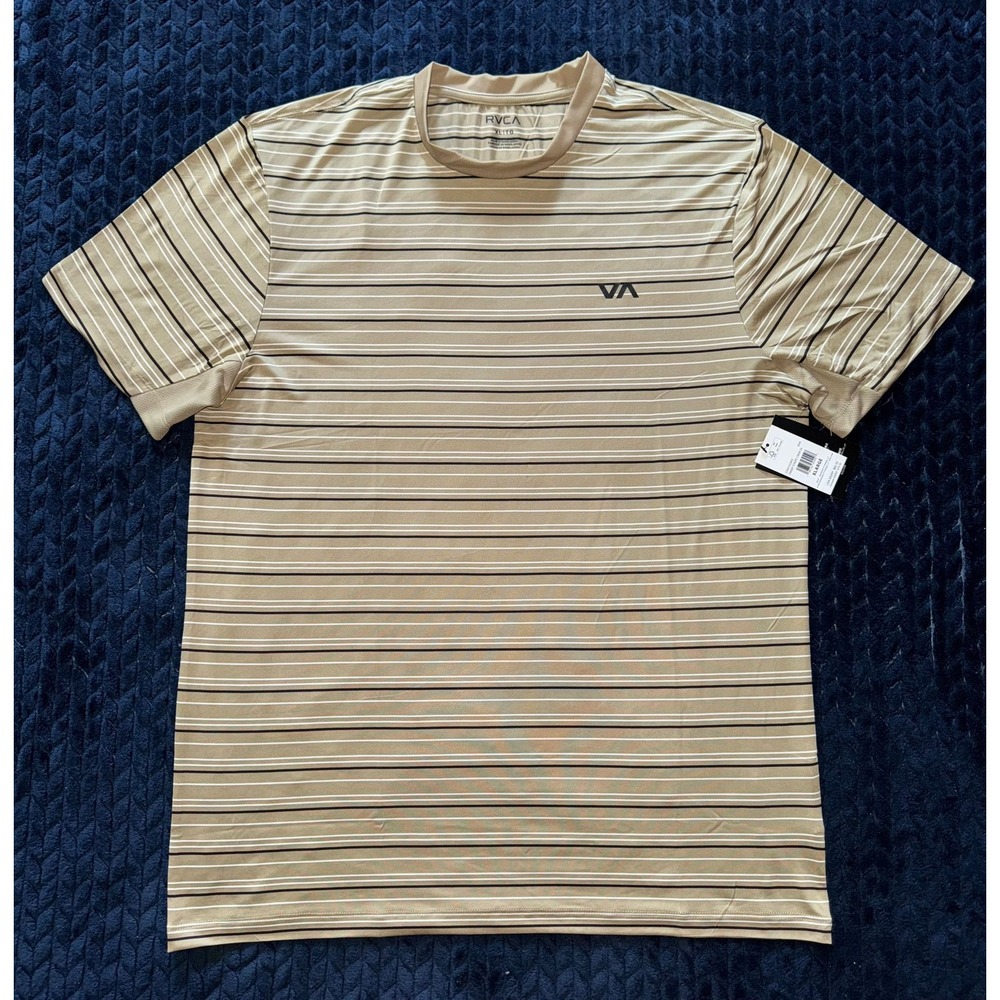 RVCA Mens Striped T-Shirt Casual‎ Everyday Top Size XL NWT